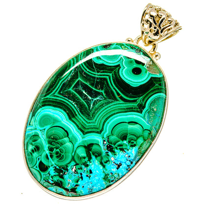 Malachite In Chrysocolla Pendants handcrafted by Ana Silver Co - PD3414