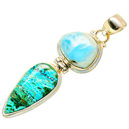 Malachite In Chrysocolla Pendants handcrafted by Ana Silver Co - PD34183 - Photo 2