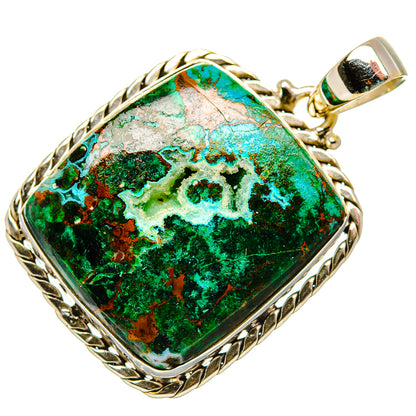 Malachite In Chrysocolla Pendants handcrafted by Ana Silver Co - PD34224 - Photo 2