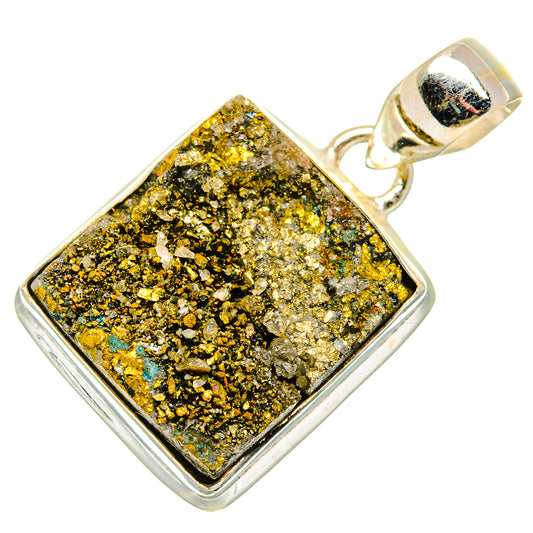 Spectro Pyrite Druzy Pendants handcrafted by Ana Silver Co - PD34284 - Photo 2