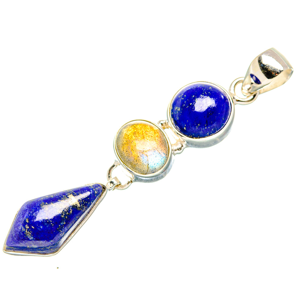 Lapis Lazuli Pendants handcrafted by Ana Silver Co - PD34299 - Photo 2
