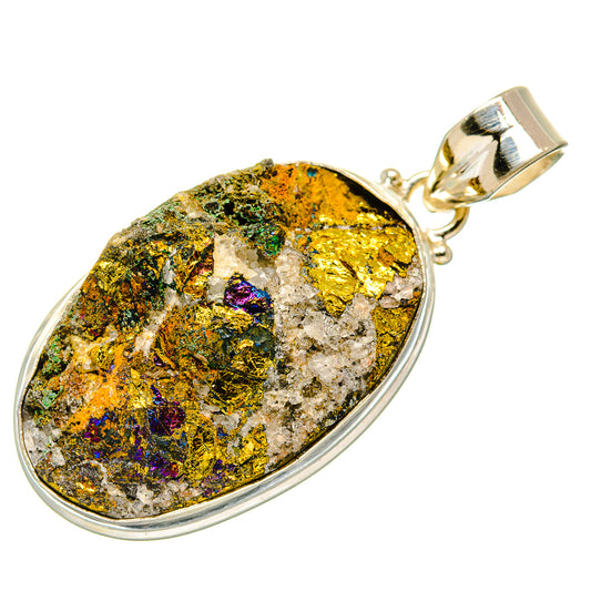 Spectro Pyrite Druzy Pendants handcrafted by Ana Silver Co - PD34314 - Photo 2