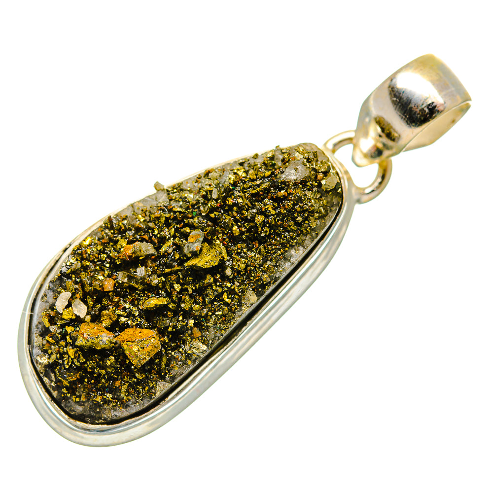 Spectro Pyrite Druzy Pendants handcrafted by Ana Silver Co - PD34315 - Photo 2