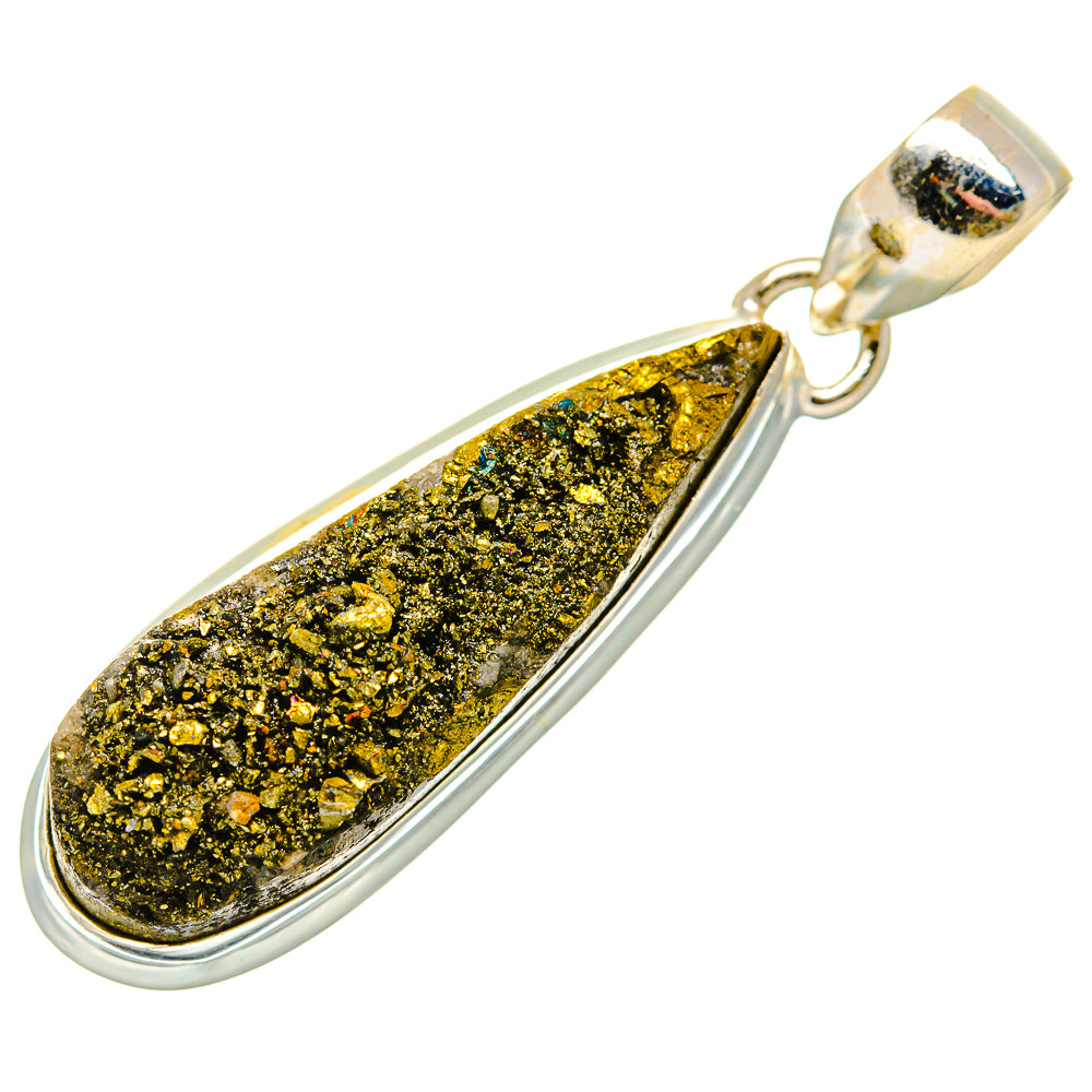 Spectro Pyrite Druzy Pendants handcrafted by Ana Silver Co - PD34317 - Photo 2