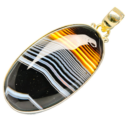 Black Botswana Agate Pendants handcrafted by Ana Silver Co - PD34368 - Photo 2