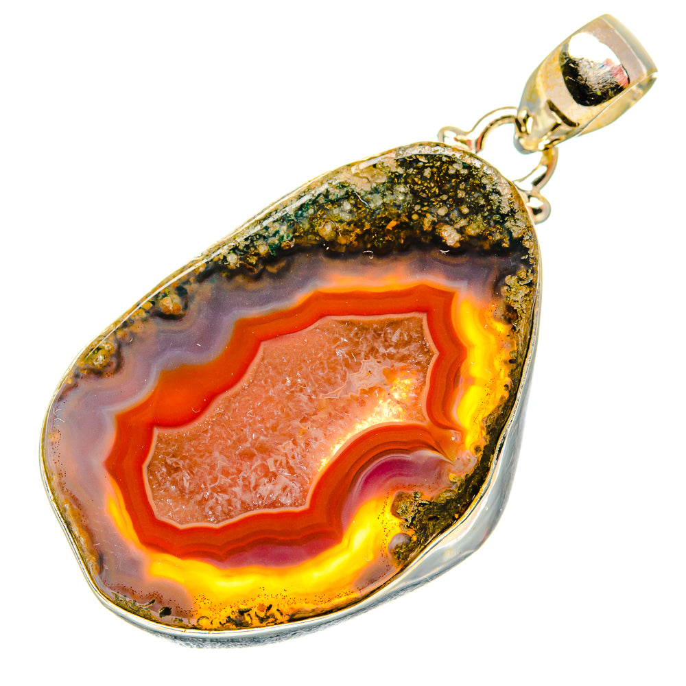 Red Geode Slice Pendants handcrafted by Ana Silver Co - PD34381 - Photo 2