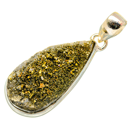 Spectro Pyrite Druzy Pendants handcrafted by Ana Silver Co - PD34395 - Photo 2