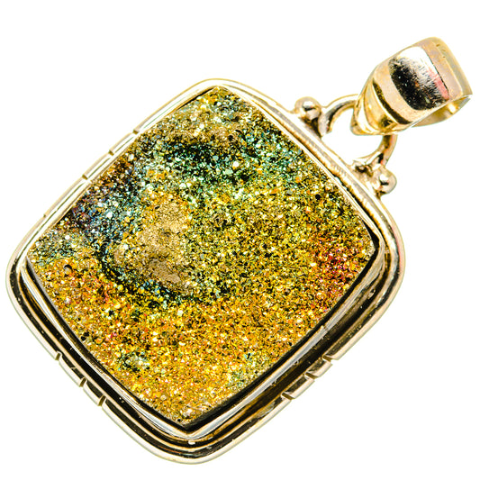 Spectro Pyrite Druzy Pendants handcrafted by Ana Silver Co - PD34399 - Photo 2