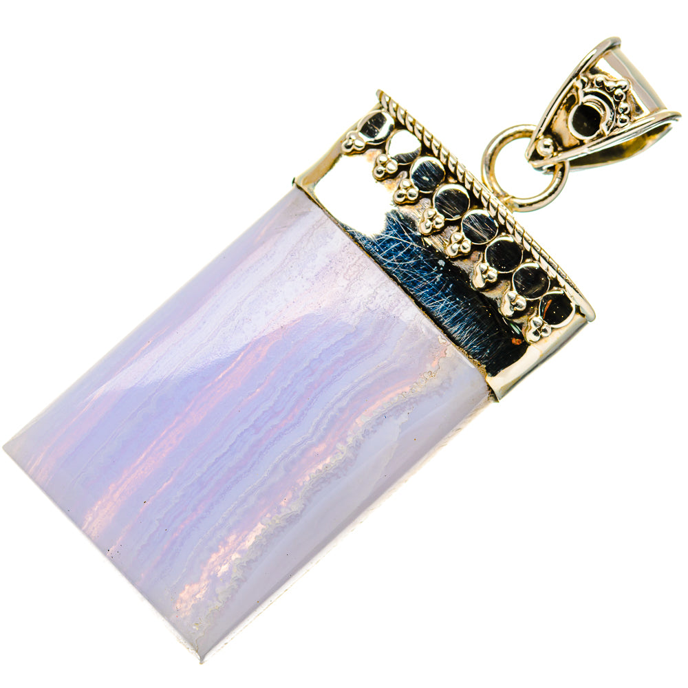Blue Lace Agate Pendants handcrafted by Ana Silver Co - PD34420 - Photo 2