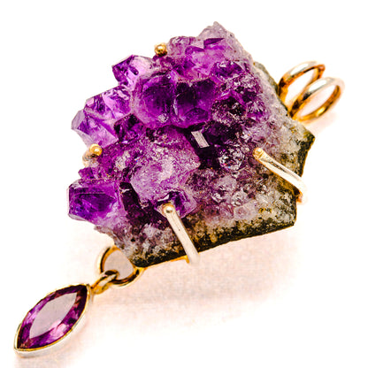 Amethyst Crystal Cluster Pendants handcrafted by Ana Silver Co - PD34424 - Photo 2