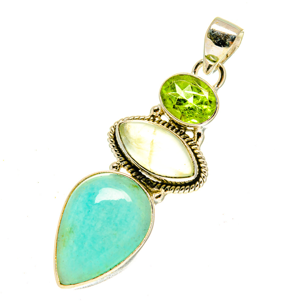 Peruvian Amazonite Pendants handcrafted by Ana Silver Co - PD3449