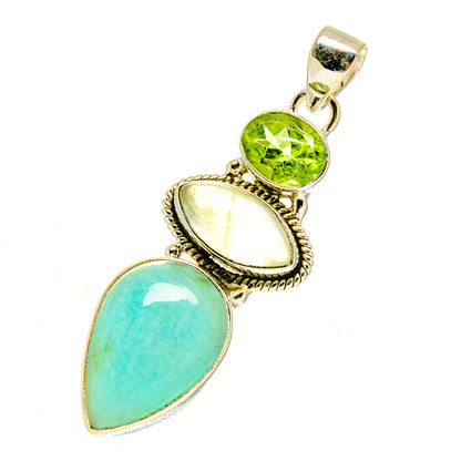 Peruvian Amazonite Pendants handcrafted by Ana Silver Co - PD3449