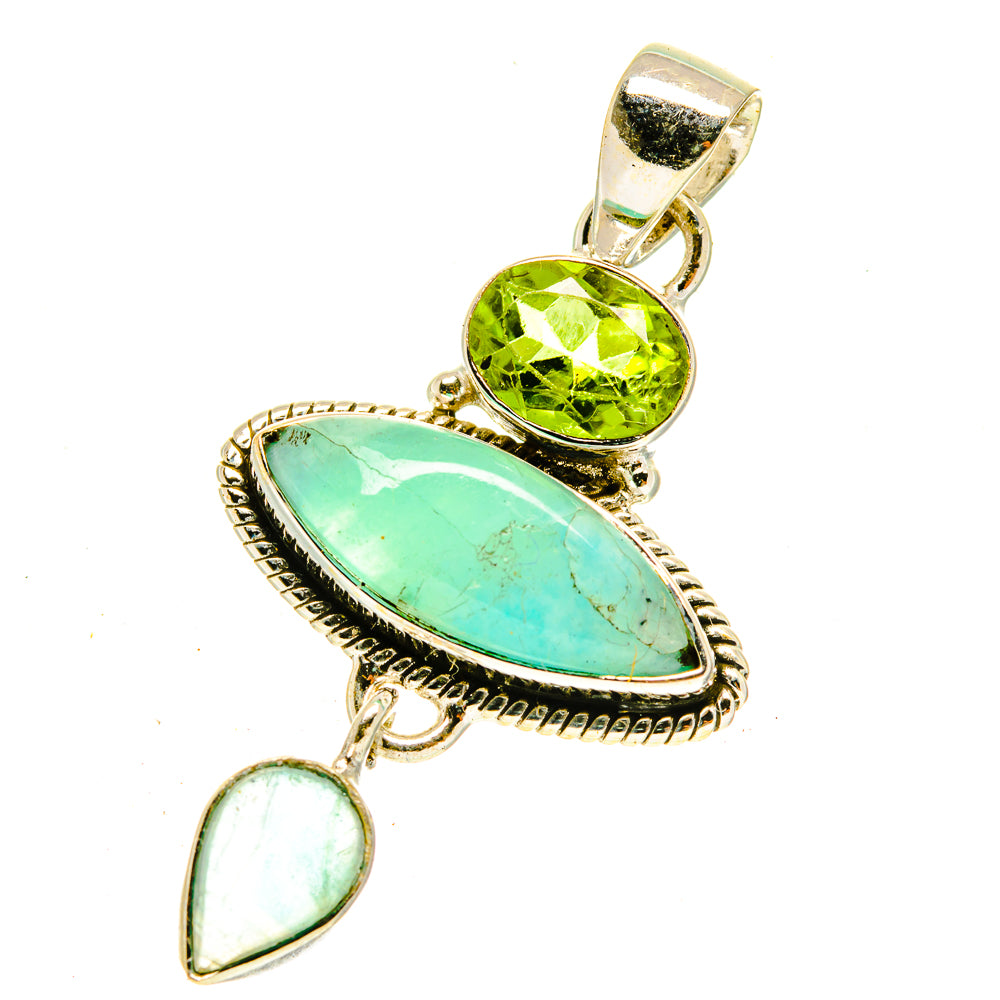 Peruvian Amazonite Pendants handcrafted by Ana Silver Co - PD3450