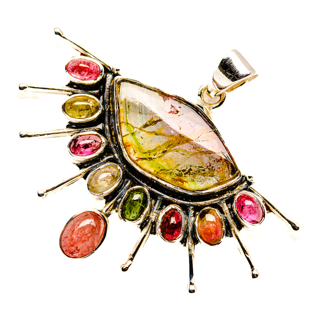 Multi-tourmaline Pendants handcrafted by Ana Silver Co - PD34516 - Photo 2