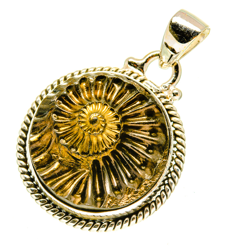 Pyrite Fossil Pendants handcrafted by Ana Silver Co - PD3456