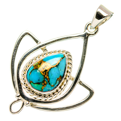 Blue Copper Composite Turquoise Pendants handcrafted by Ana Silver Co - PD34562 - Photo 2