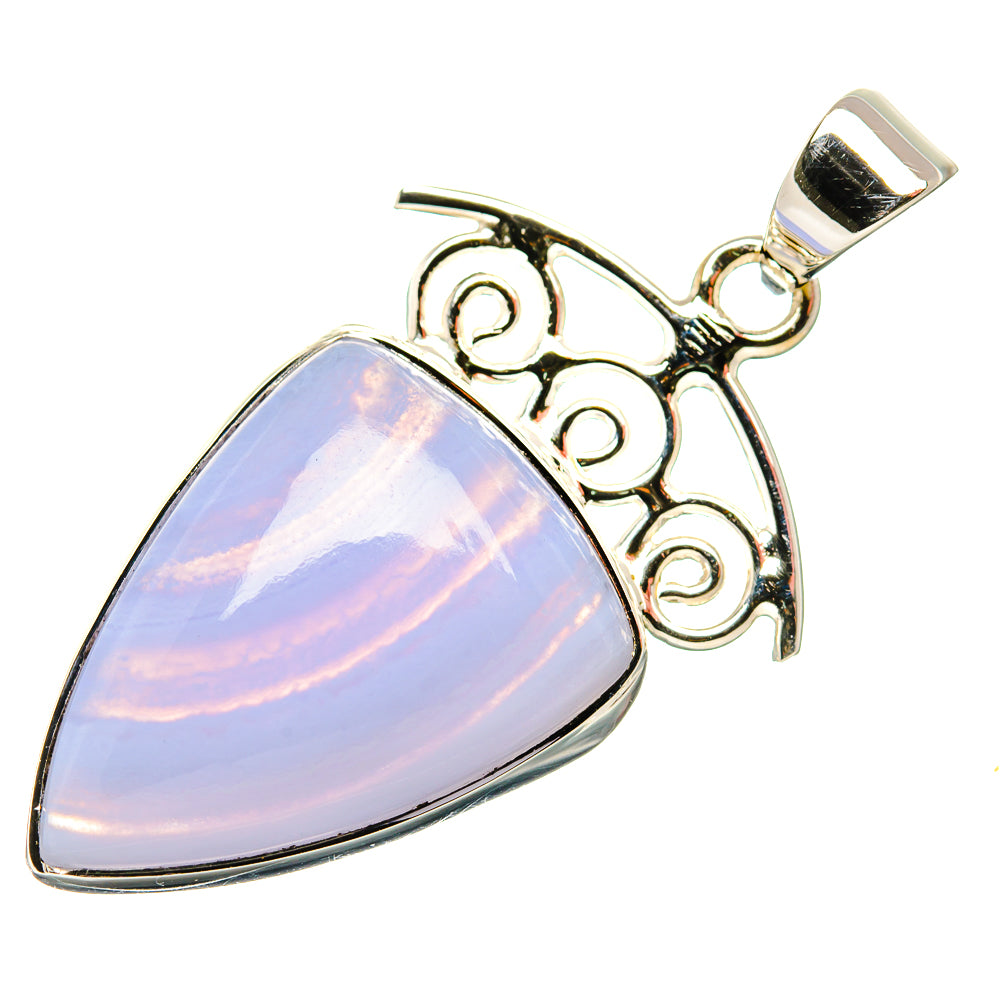 Blue Lace Agate Pendants handcrafted by Ana Silver Co - PD34564 - Photo 2