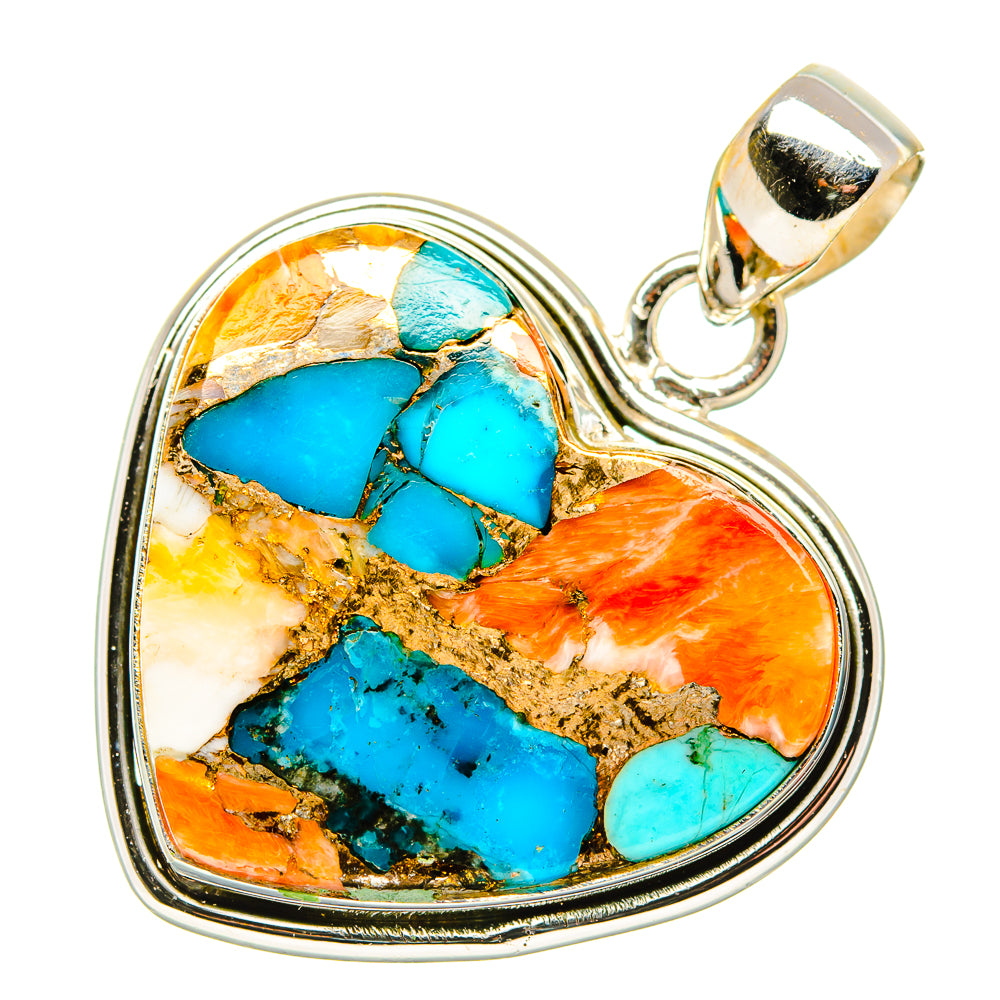 Spiny Oyster Turquoise Pendants handcrafted by Ana Silver Co - PD34761 - Photo 2