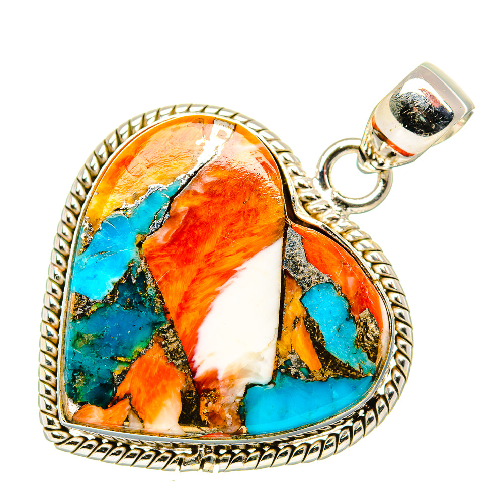 Spiny Oyster Turquoise Pendants handcrafted by Ana Silver Co - PD34819 - Photo 2