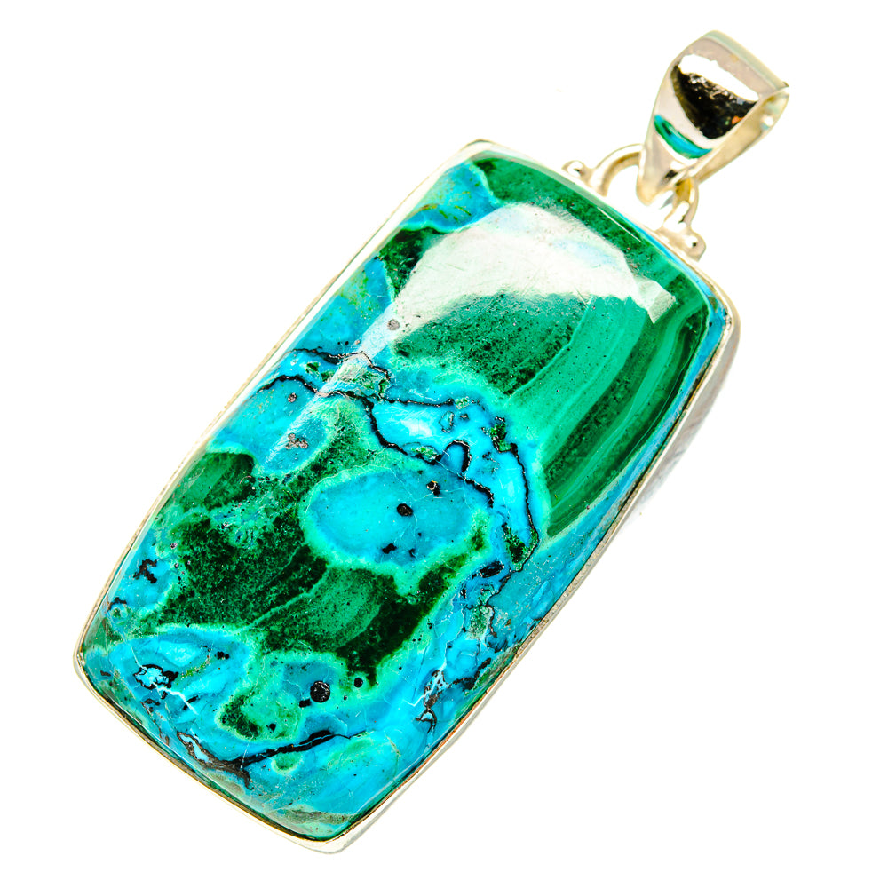 Malachite In Chrysocolla Pendants handcrafted by Ana Silver Co - PD3490