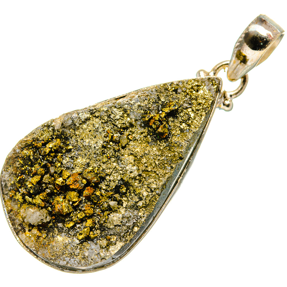 Spectro Pyrite Druzy Pendants handcrafted by Ana Silver Co - PD34928 - Photo 2