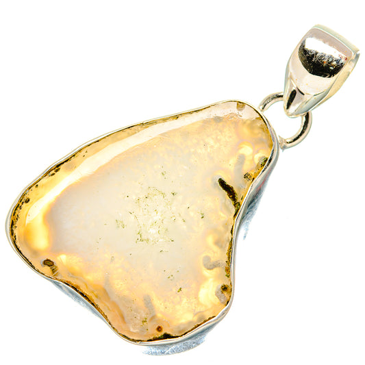 White Geode Slice Pendants handcrafted by Ana Silver Co - PD34931 - Photo 2