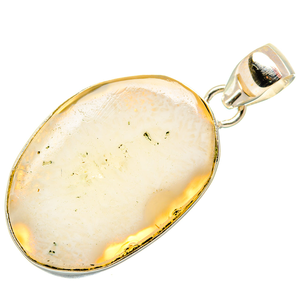 White Geode Slice Pendants handcrafted by Ana Silver Co - PD34932 - Photo 2