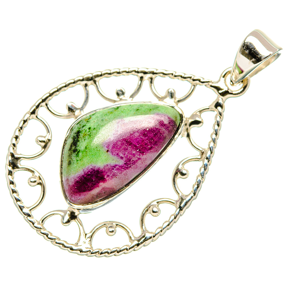 Ruby Zoisite Pendants handcrafted by Ana Silver Co - PD35039 - Photo 2