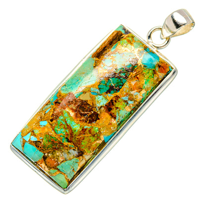 Kingman Mohave Turquoise Pendants handcrafted by Ana Silver Co - PD35123 - Photo 2