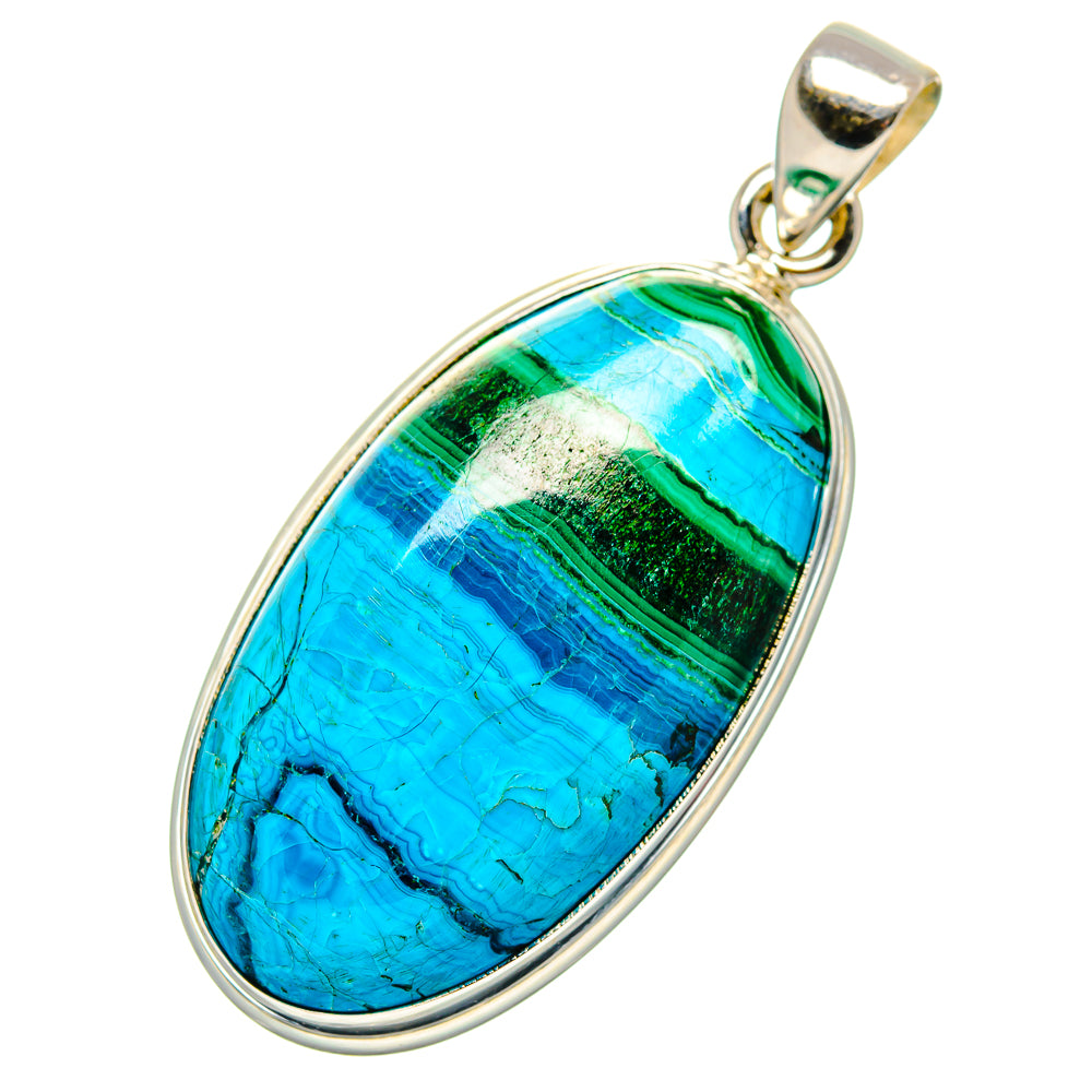 Malachite In Chrysocolla Pendants handcrafted by Ana Silver Co - PD35124 - Photo 2