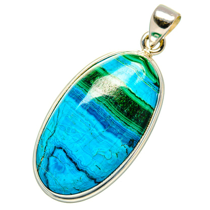 Malachite In Chrysocolla Pendants handcrafted by Ana Silver Co - PD35124 - Photo 2
