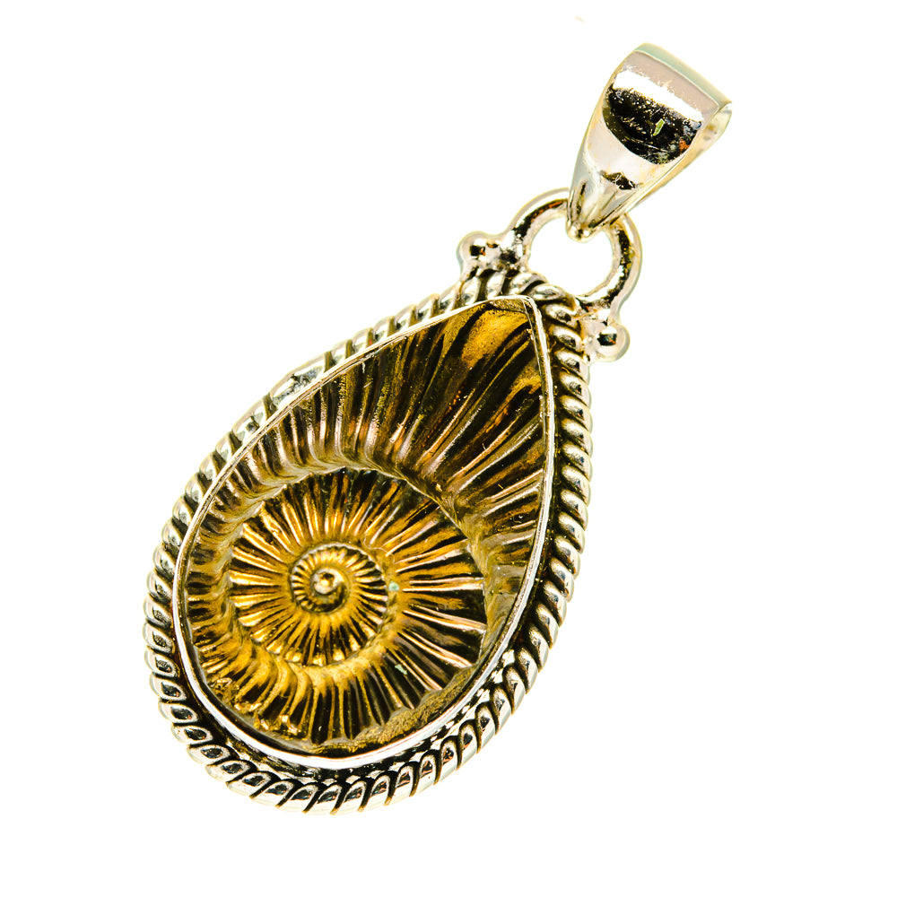 Pyrite Fossil Pendants handcrafted by Ana Silver Co - PD3514