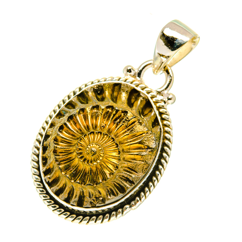 Pyrite Fossil Pendants handcrafted by Ana Silver Co - PD3517