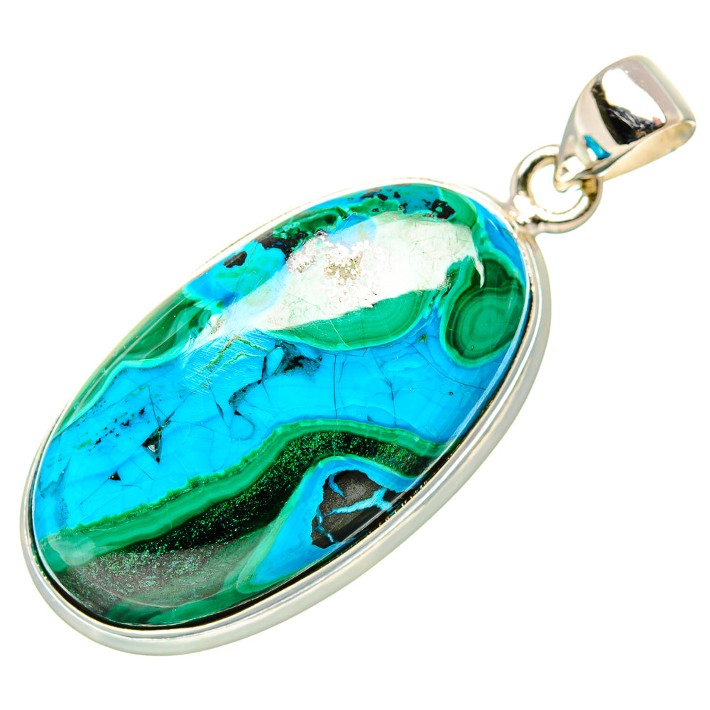 Malachite In Chrysocolla Pendants handcrafted by Ana Silver Co - PD35179 - Photo 2