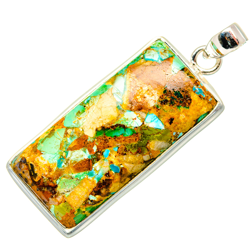 Kingman Mohave Turquoise Pendants handcrafted by Ana Silver Co - PD35232 - Photo 2