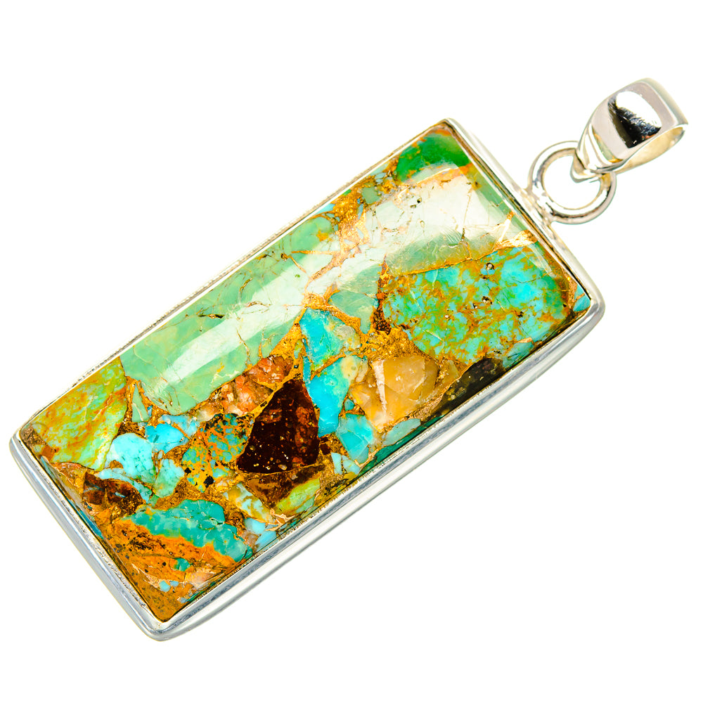 Kingman Mohave Turquoise Pendants handcrafted by Ana Silver Co - PD35234 - Photo 2