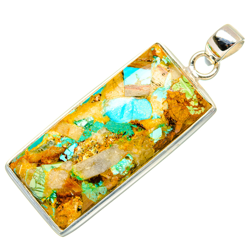 Kingman Mohave Turquoise Pendants handcrafted by Ana Silver Co - PD35235 - Photo 2