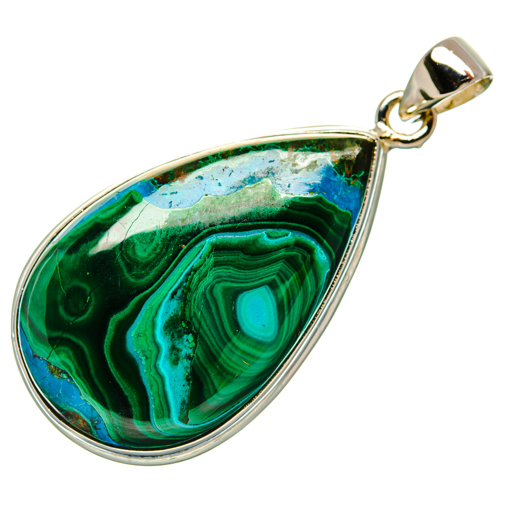 Malachite In Chrysocolla Pendants handcrafted by Ana Silver Co - PD35297 - Photo 2