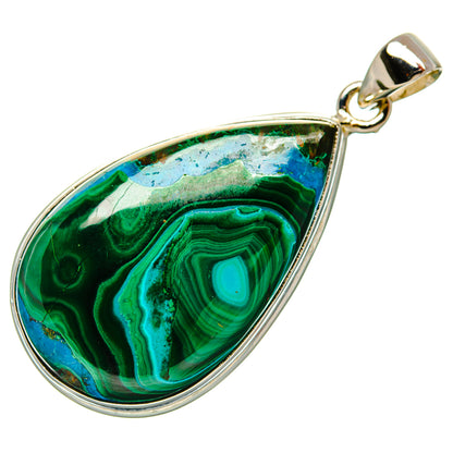 Malachite In Chrysocolla Pendants handcrafted by Ana Silver Co - PD35297 - Photo 2