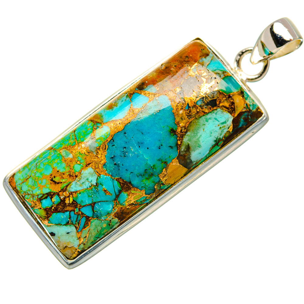 Kingman Mohave Turquoise Pendants handcrafted by Ana Silver Co - PD35300 - Photo 2