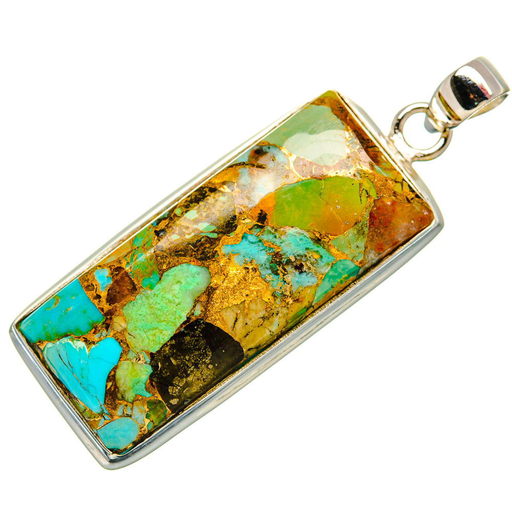 Kingman Mohave Turquoise Pendants handcrafted by Ana Silver Co - PD35301 - Photo 2