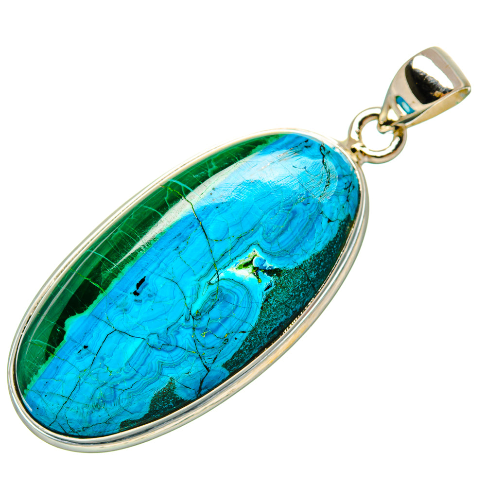 Malachite In Chrysocolla Pendants handcrafted by Ana Silver Co - PD35304 - Photo 2