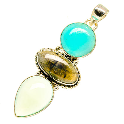 Aqua Chalcedony Pendants handcrafted by Ana Silver Co - PD3532