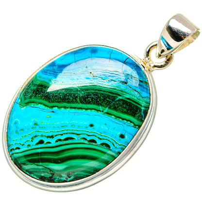 Malachite In Chrysocolla Pendants handcrafted by Ana Silver Co - PD35385 - Photo 2