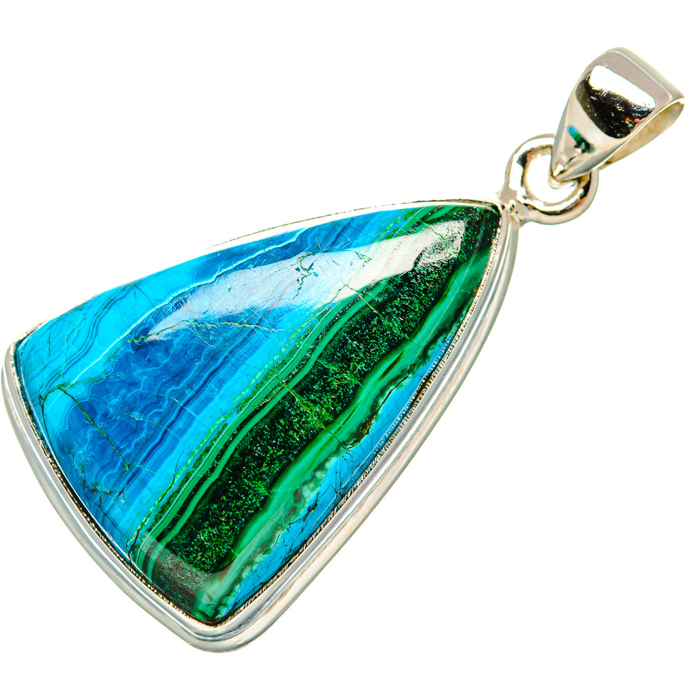 Malachite In Chrysocolla Pendants handcrafted by Ana Silver Co - PD35386 - Photo 2