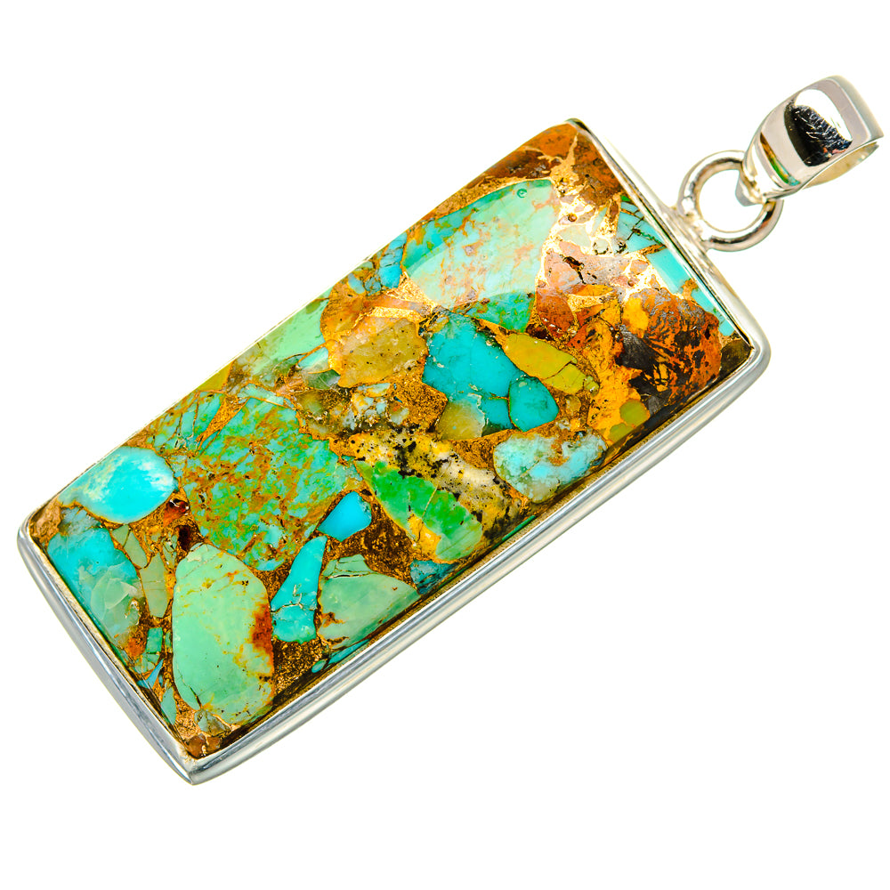 Kingman Mohave Turquoise Pendants handcrafted by Ana Silver Co - PD35391 - Photo 2