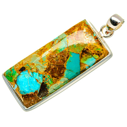 Kingman Mohave Turquoise Pendants handcrafted by Ana Silver Co - PD35392 - Photo 2