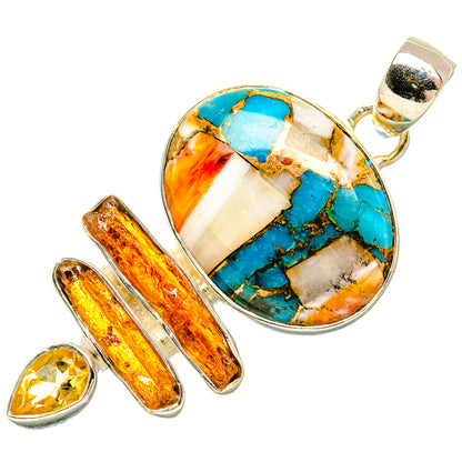 Spiny Oyster Turquoise Pendants handcrafted by Ana Silver Co - PD35403 - Photo 2