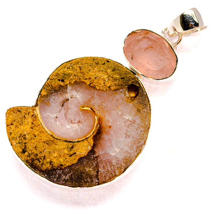 Ammonite Fossil Pendants handcrafted by Ana Silver Co - PD35406 - Photo 2
