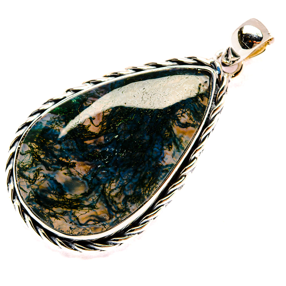 Green Moss Agate Pendants handcrafted by Ana Silver Co - PD35407 - Photo 2